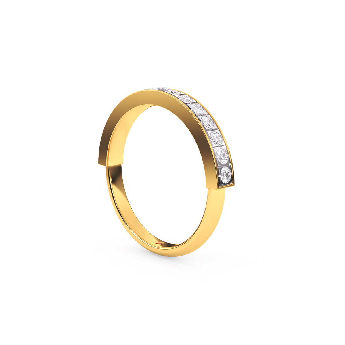 Delicate Two Tone Round Diamond Band For Her
